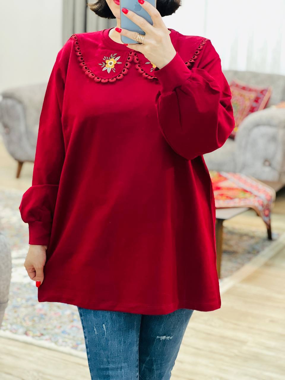 عکس محصول بلوز یقه به به گلبرگ - شماره 2