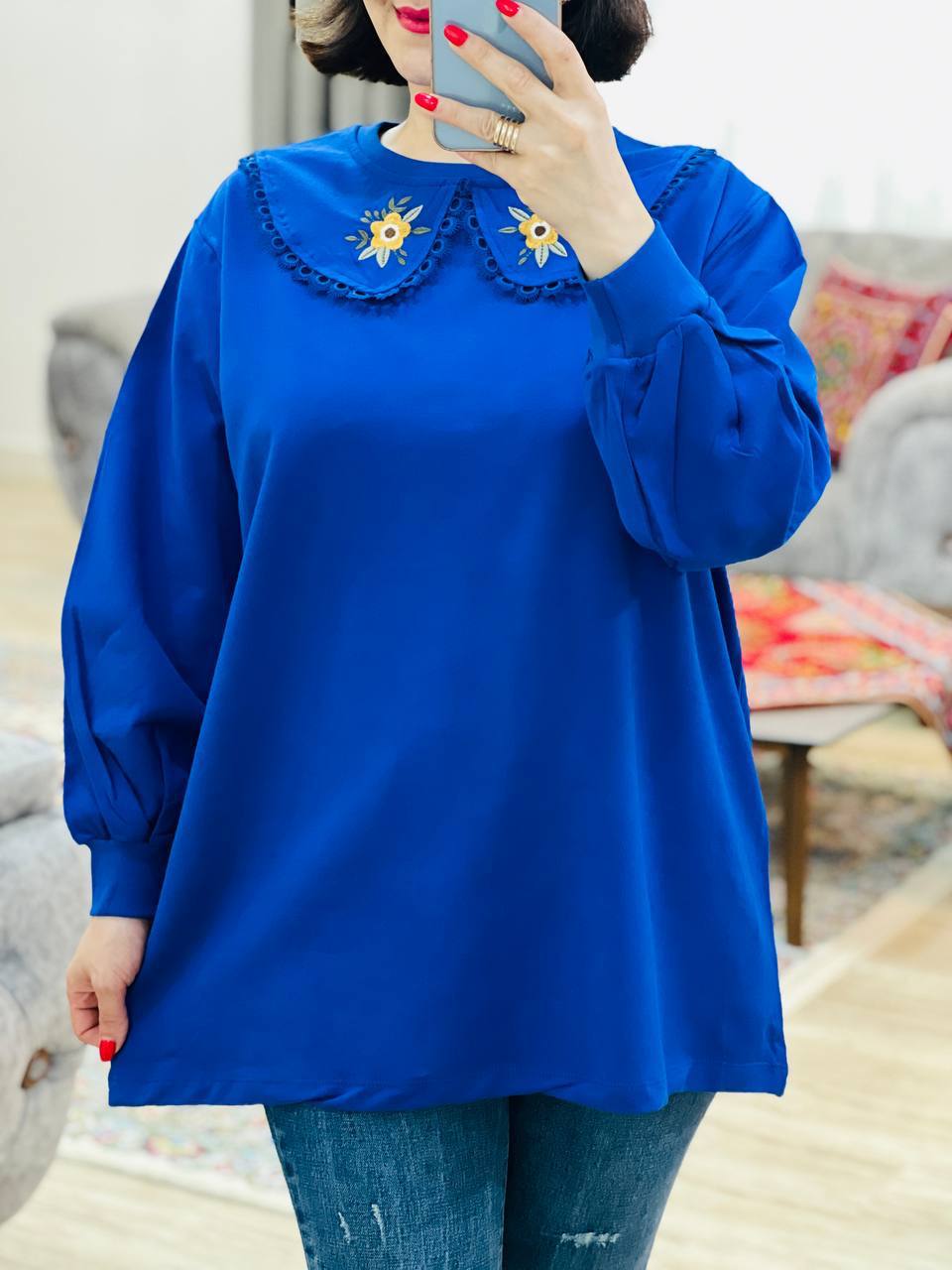 عکس محصول بلوز یقه به به گلبرگ - شماره 7