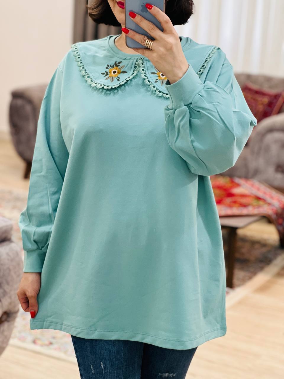 عکس محصول بلوز یقه به به گلبرگ - شماره 1