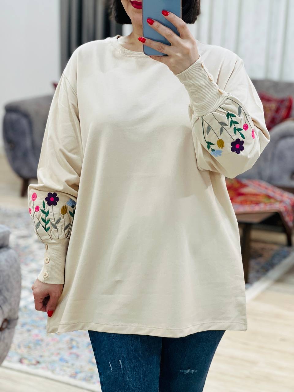 عکس محصول بلوز آستین دکمه نسترن - شماره 4