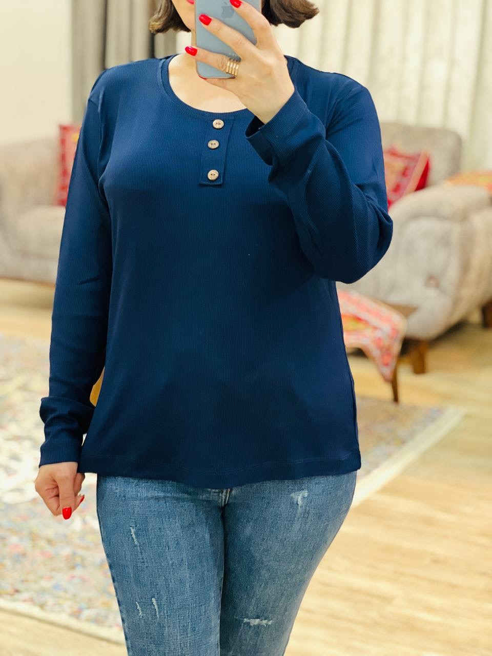 عکس محصول بلوز کبریتی دکمه چوبی - شماره 2