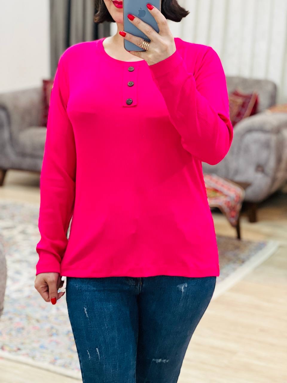 عکس محصول بلوز کبریتی دکمه چوبی - شماره 4