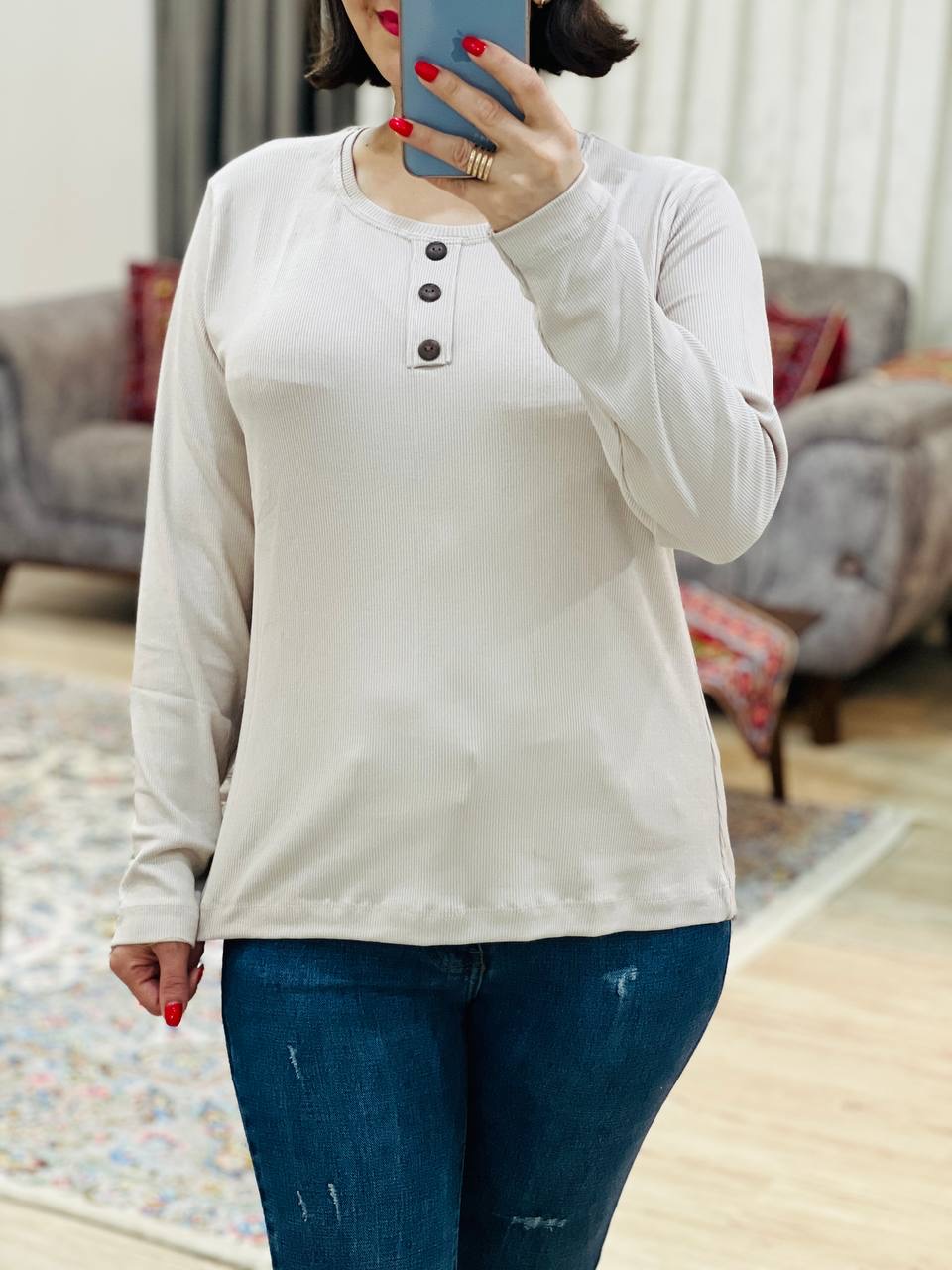 عکس محصول بلوز کبریتی دکمه چوبی - شماره 7