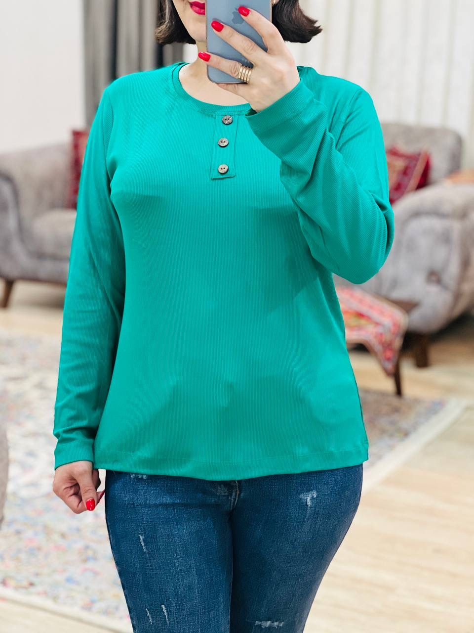 عکس محصول بلوز کبریتی دکمه چوبی - شماره 1