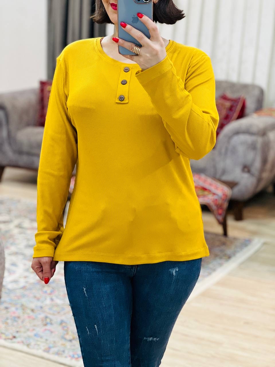 عکس محصول بلوز کبریتی دکمه چوبی - شماره 10