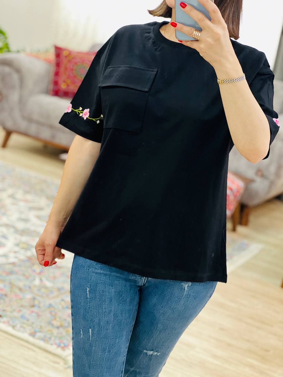 عکس محصول تیشرت جیب دار گلدوزی - شماره 2