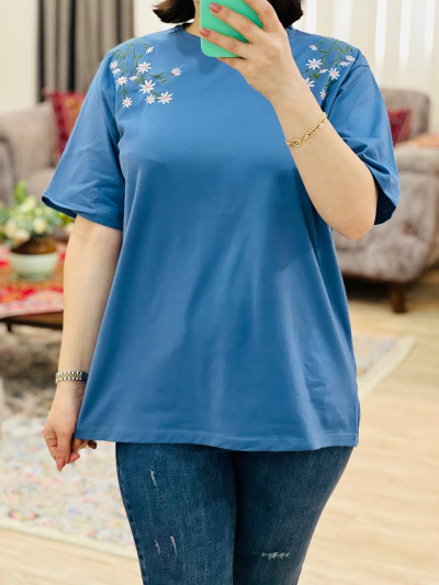 تیشرت سرشانه گلدوزی